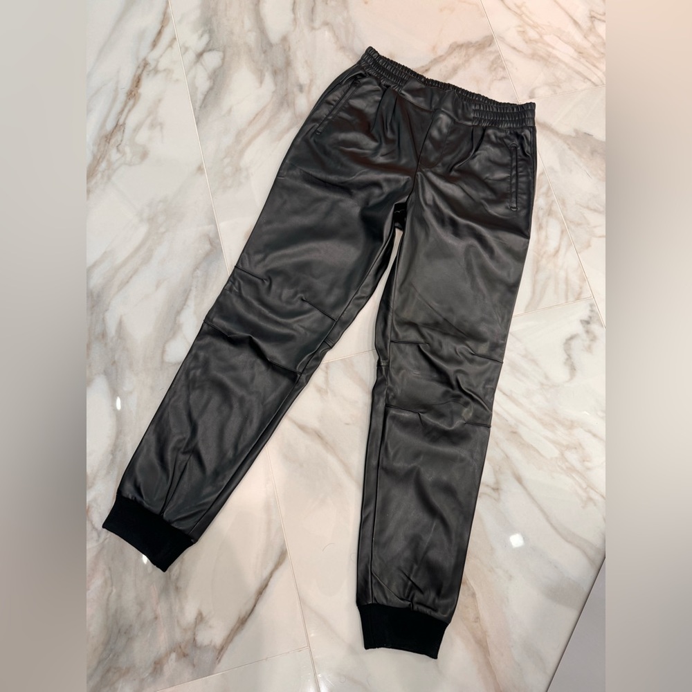 Faux leather pants